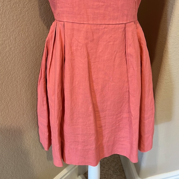 NWT GAP Coral Linen Fit & Flare Sleeveless Dress - Picture 8 of 16